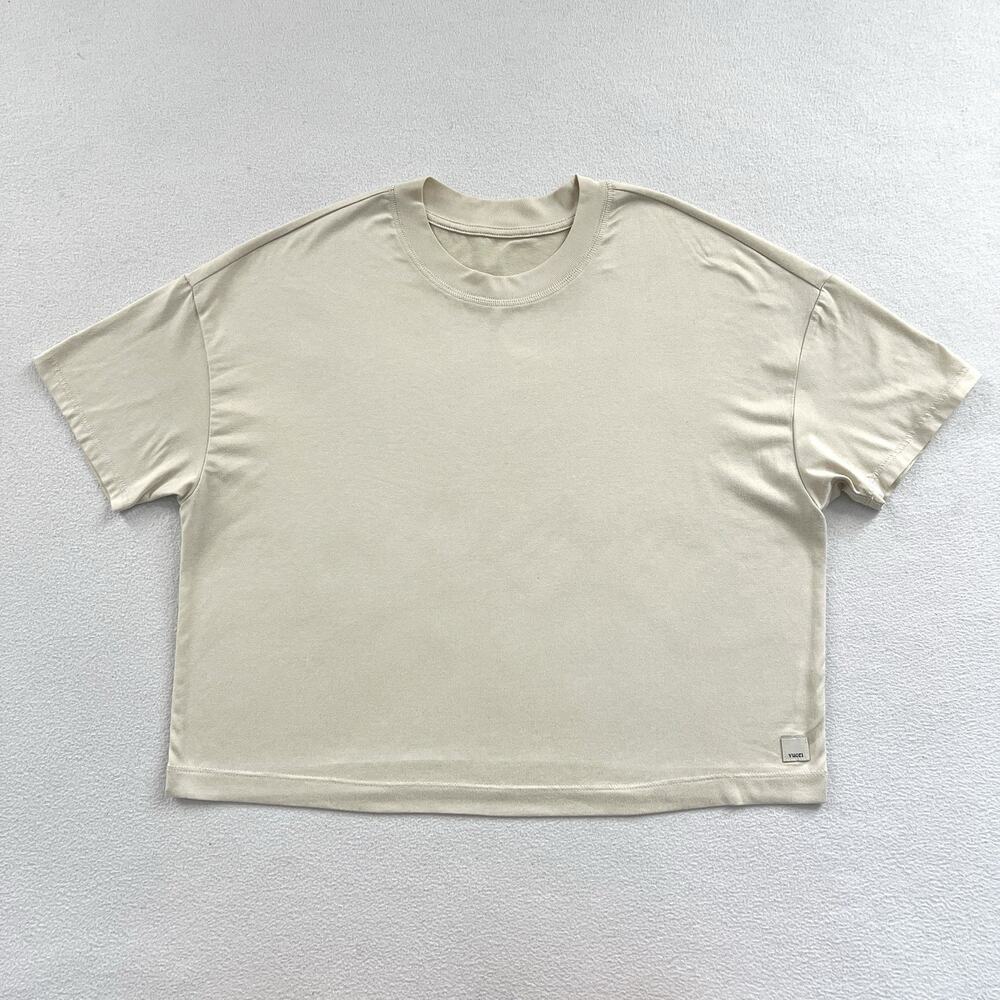 Vuori Ecru Heather Energy Tee Performance Stretch Loose Fit Shirt VW1011 XS